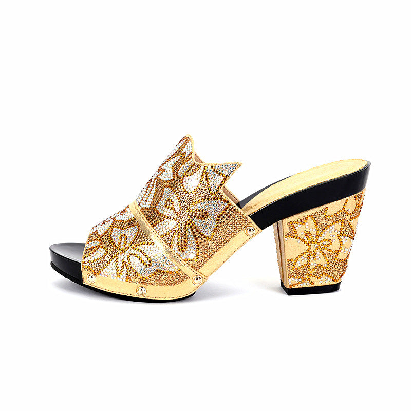 Rhinestone Bag Two-piece Suit Shiny To Size Wedding Heels
