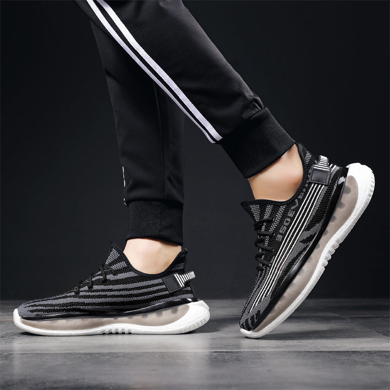 Men's Flying Woven Sports Breathable Mesh Coconut Sneakers