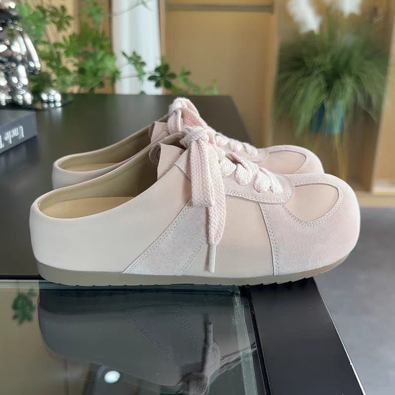 Women's Retro Closed Toe Half Outer Wear Spring Versatile Slippers
