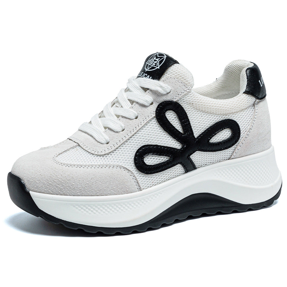 Women's Autumn Genuine Elevator Platform Small Single-layer Casual Shoes