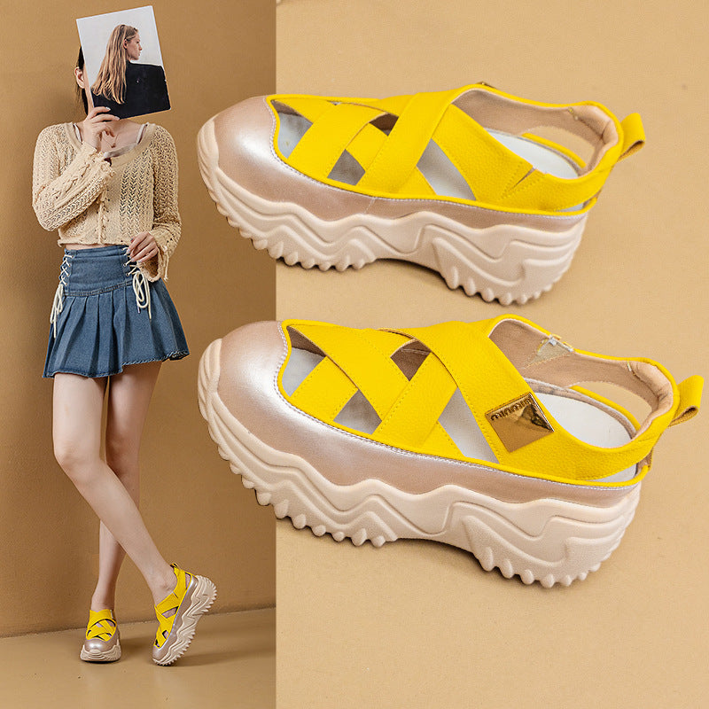 Women's Hollow Out Roman Platform Wedge Fashion Color Sandals