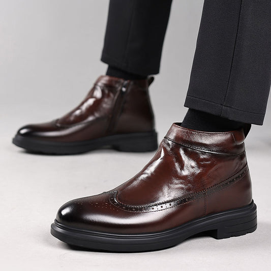 Men's Winter Genuine Cotton Business Wool Warm Men's Shoes