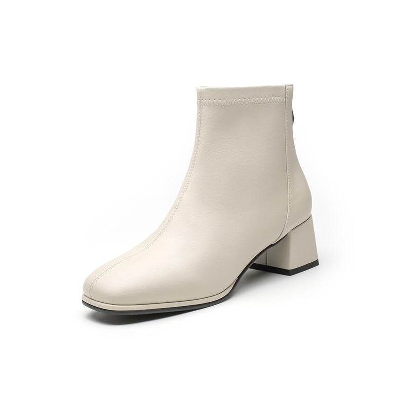 Women's Autumn Genuine Three Colors Black French Boots