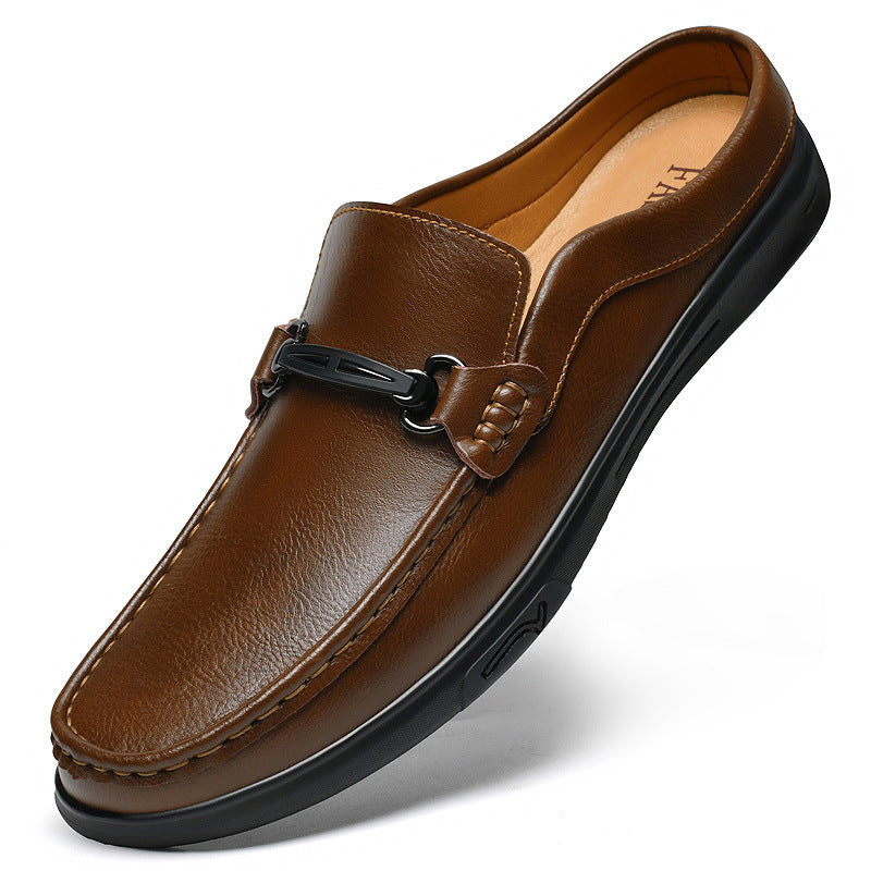 Men's Genuine Slip-on Soft Bottom Plus Size Men's Casual Leather Shoes