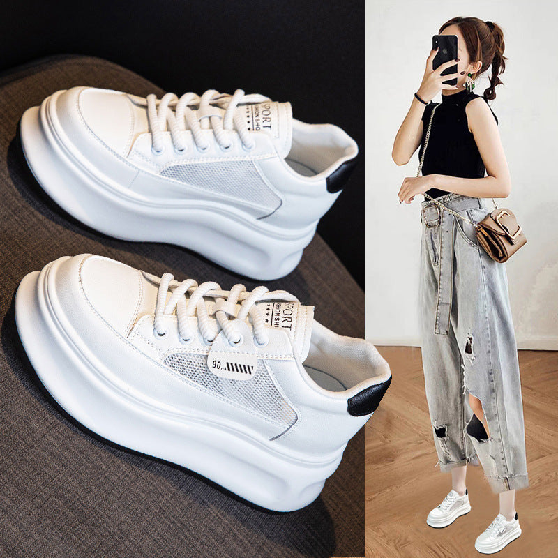 Women's Hidden White Summer Mesh Breathable Leisure Casual Shoes