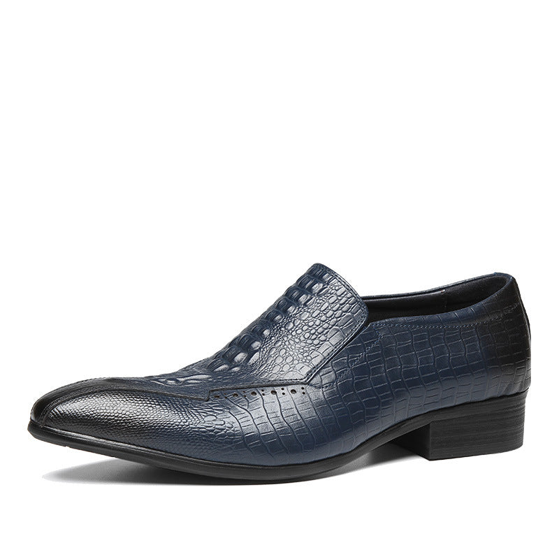 Men's Fashion Trendy Small Sharp Point Crocodile Leather Shoes