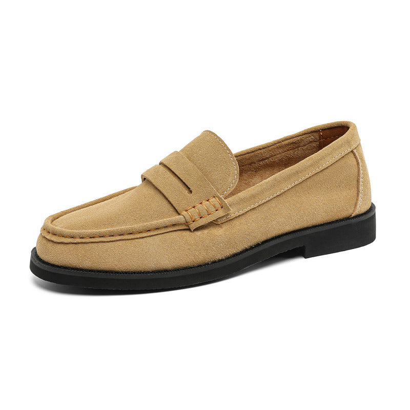 Men's Simple Retro Slip-on British Style Trendy Fashion Joker Men's Casual Leather Shoes