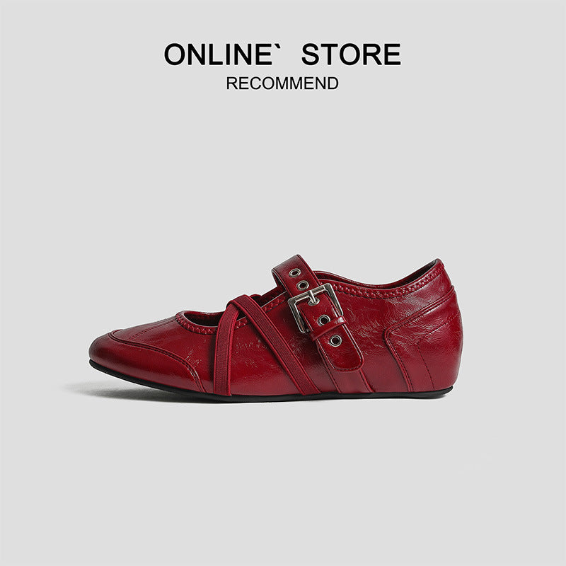 Invisible Height Increasing Insole Ballet Vintage Low-cut Casual Shoes
