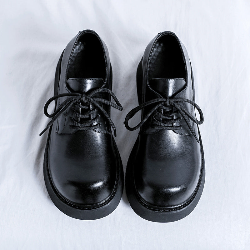 Women's & Men's Commuter Big Head British Style Inner Men's Casual Leather Shoes