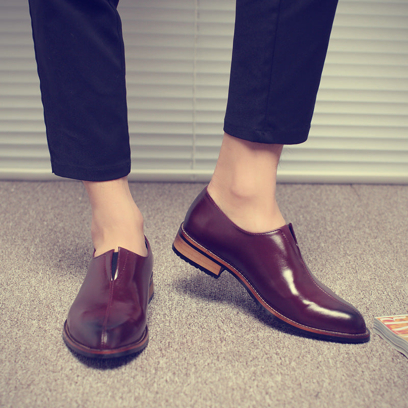Men's Wear Pointed Fashionable Versatile Korean Style British Leather Shoes