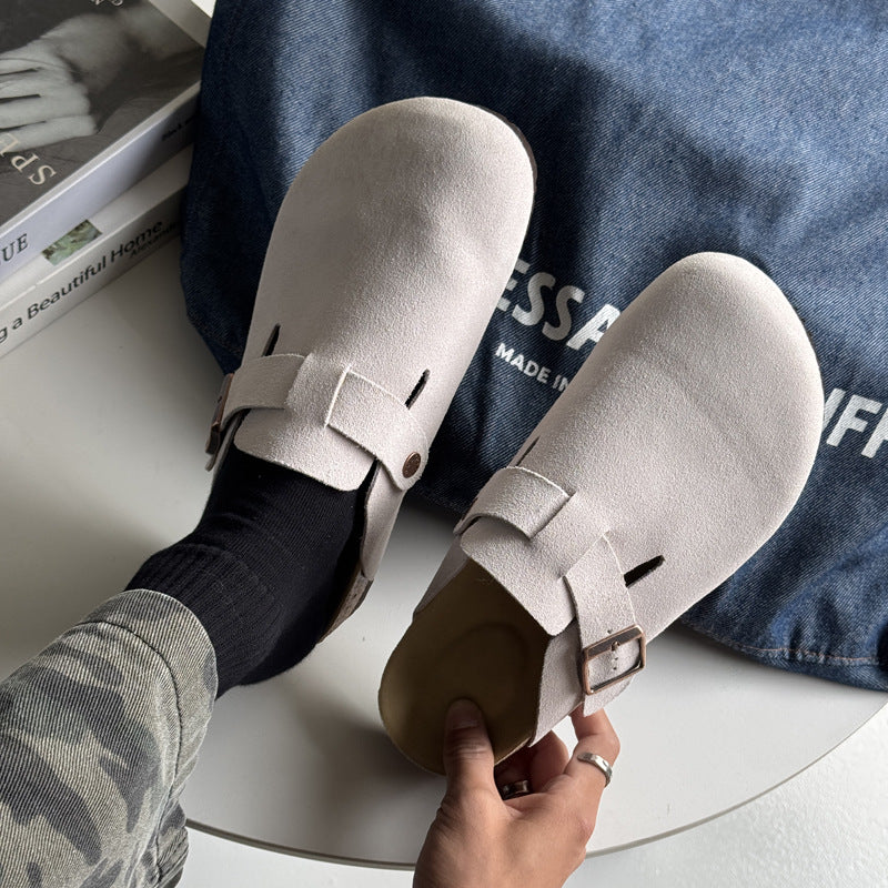 Slip-on Retro Minimalist Design High-grade Outerwear Sandals
