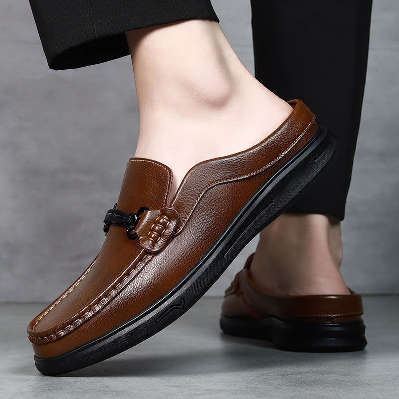 Men's Genuine Slip-on Soft Bottom Plus Size Men's Casual Leather Shoes