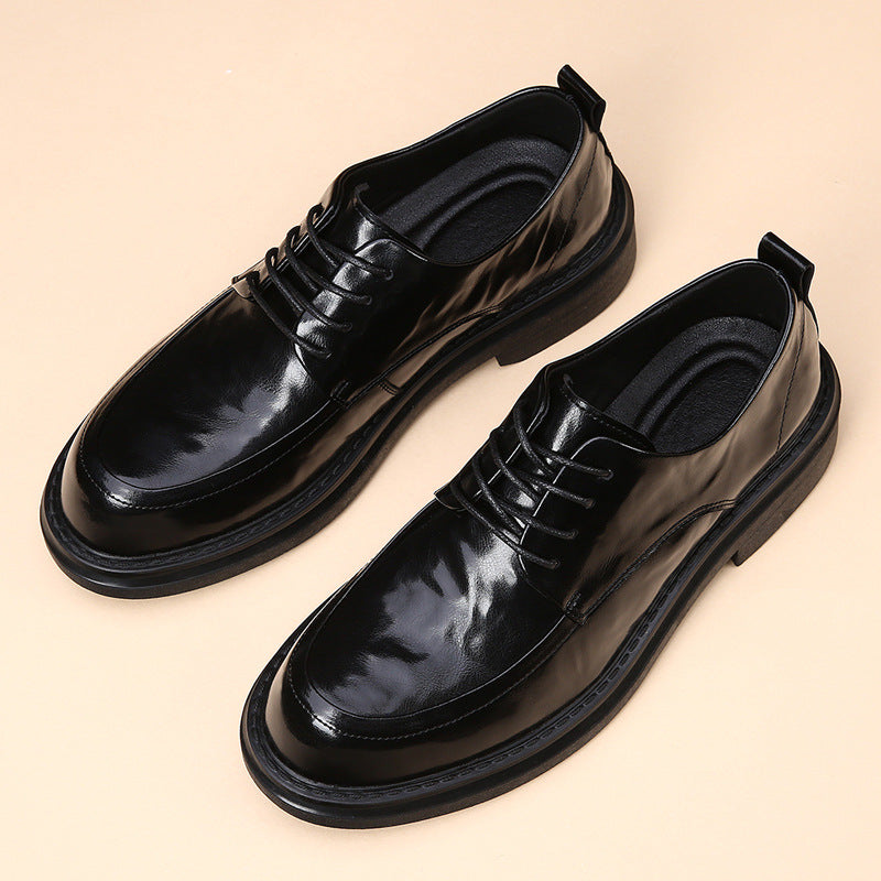Men's Genuine Thick Bottom Breathable Soft Surface British Leather Shoes