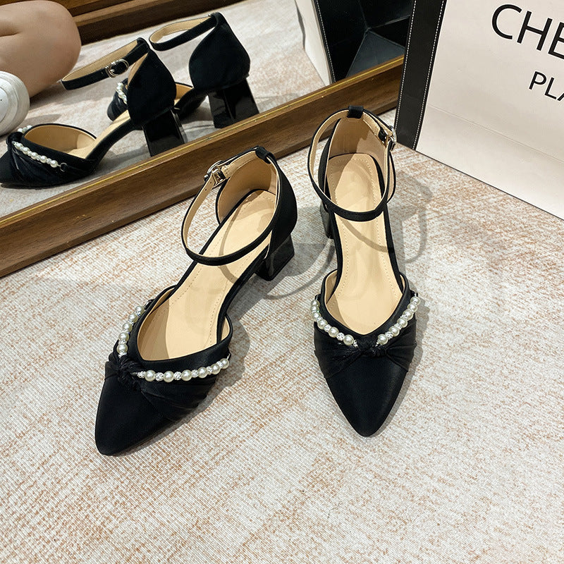 Women's Sizes Size French Fashion Pointed Toe Low-cut Heels