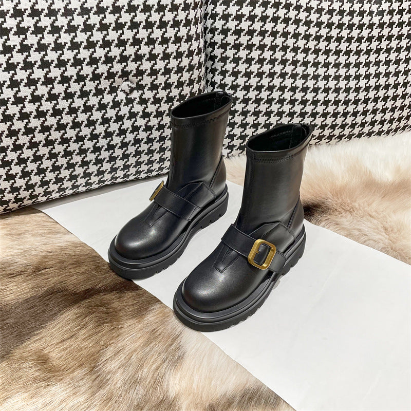 Women's Genuine Elevator Martin Fashion Skinny Trendy Boots