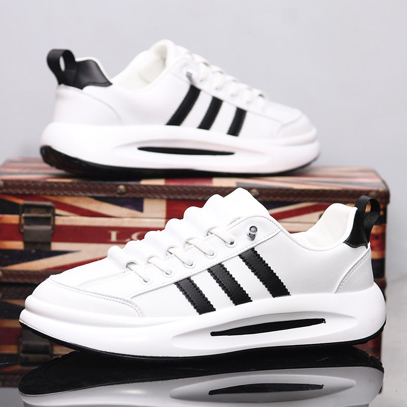Men's Breathable White Board Couple Heightened Green Casual Shoes