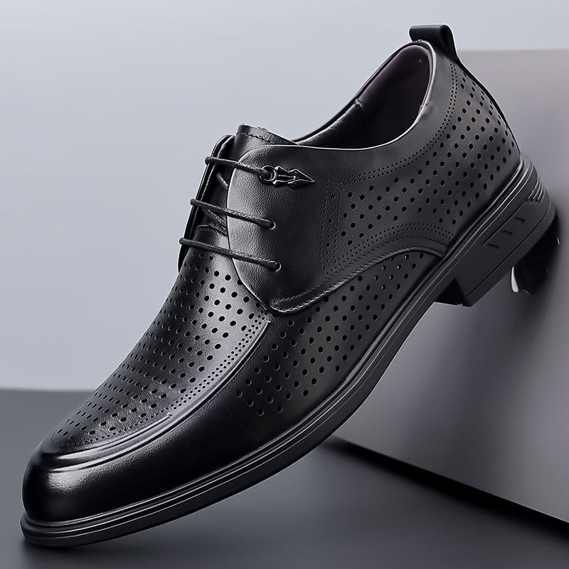 Men's First Layer Cowhide Business Formal Wear Hollowed Men's Shoes
