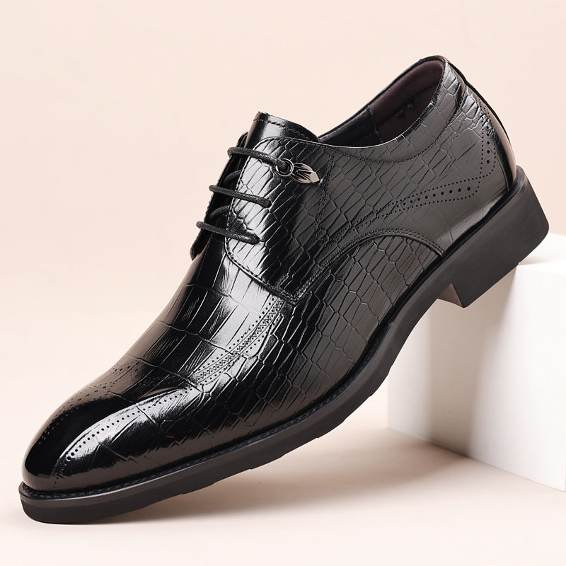 Men's Business Formal Wear Cowhide Wedding Genuine Leather Shoes