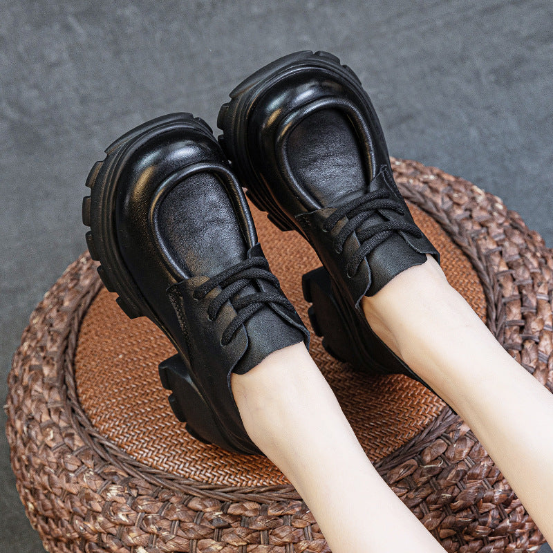 Women's Autumn Chunky Soft Back Thick Genuine Casual Shoes