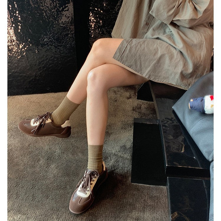 Women's Round Toe Comfort Height Increasing German Sneakers