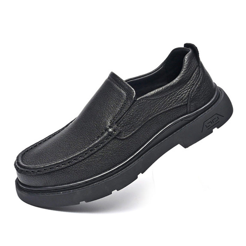 Men's Thick Bottom Soft Surface Slip-on Comfortable Leather Shoes