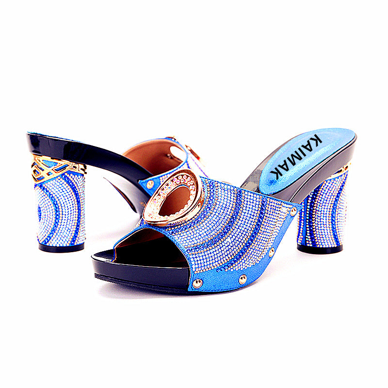 Women's Green African Plus Size Fashion Wedding Heels