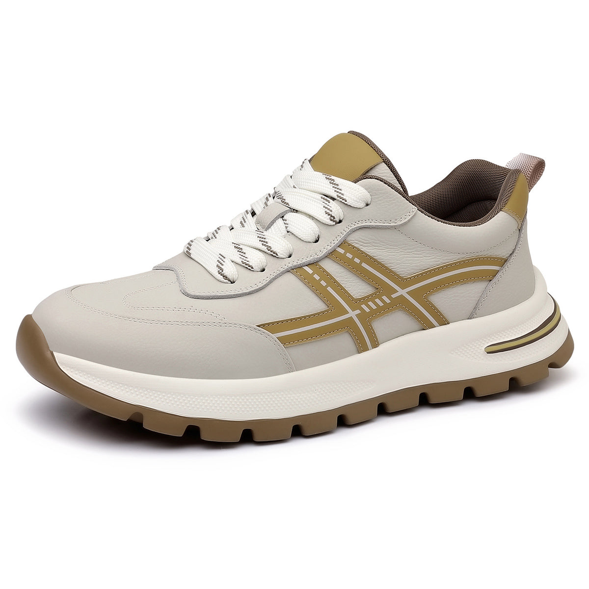 Men's Top Layer Cowhide Lightweight Foam Running Fashionable Men's Casual Shoes