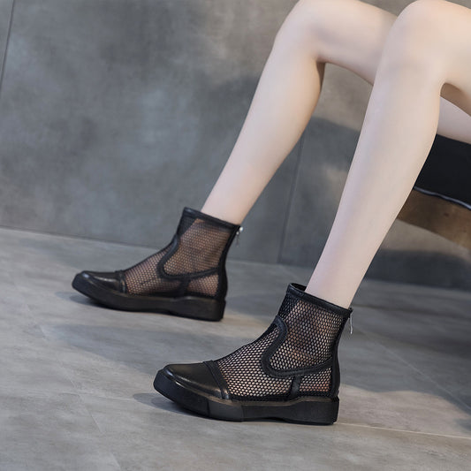 Women's Xi Mesh Flat Genuine Summer Roman Sandals