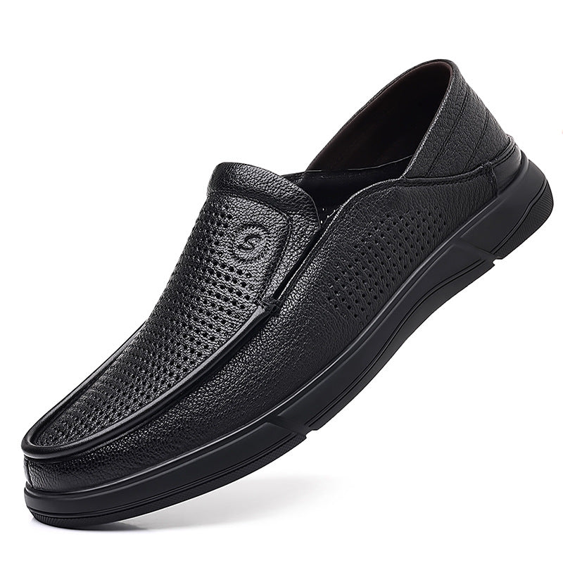 Men's Soft Sole Summer Slip-on Genuine Dad Casual Shoes