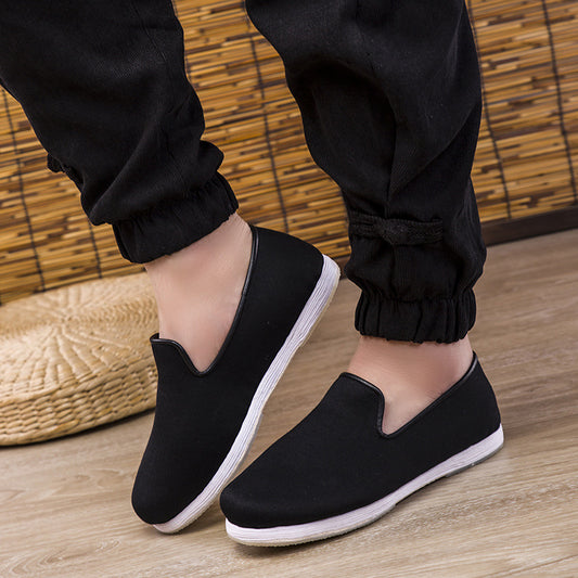 Men's Handmade Venetian Cloth Lazy Flat Dad Canvas Shoes