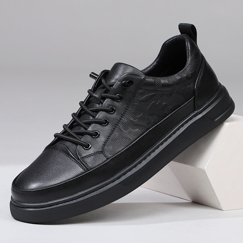 Men's First Layer Cowhide Easy Wear Slip-on Leather Shoes