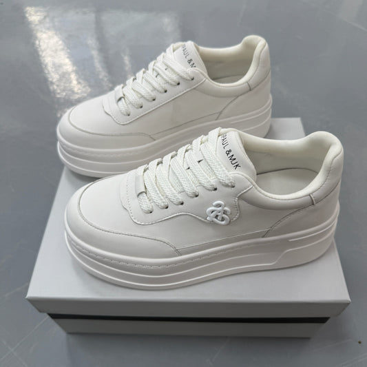 Women's Pair Version Platform White Sports Skate Sneakers