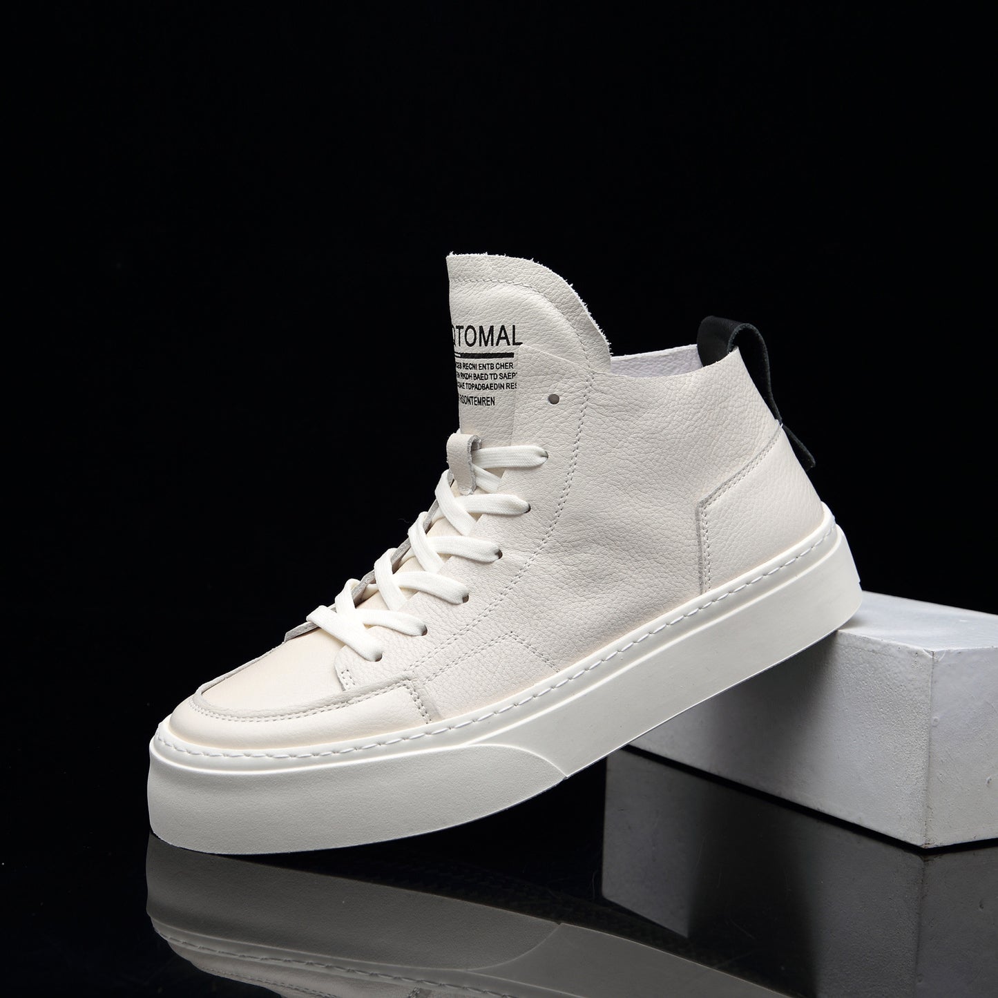 Men's Spring Korean Style Versatile White Platform Sneakers