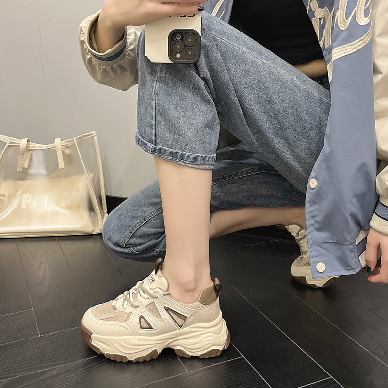 Women's Dad Spring Muffin Platform Mesh Breathable Versatile Sneakers