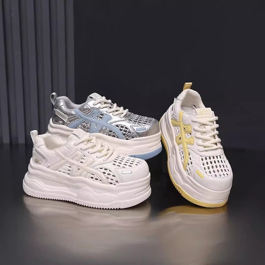 Women's Summer Hollow Mesh Surface Breathable Platform Sneakers
