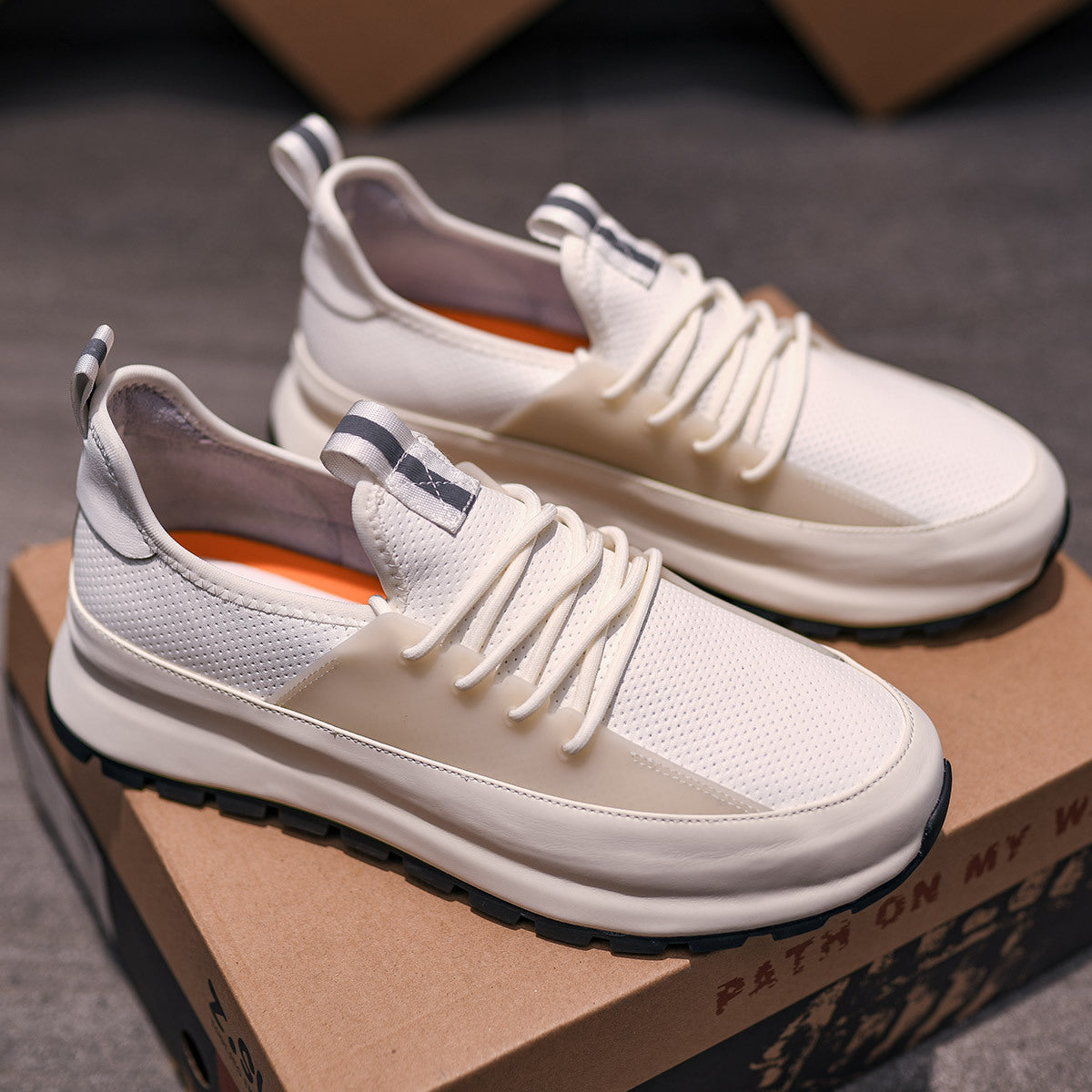 Men's Summer Thick Bottom Breathable Punching Plate Sneakers