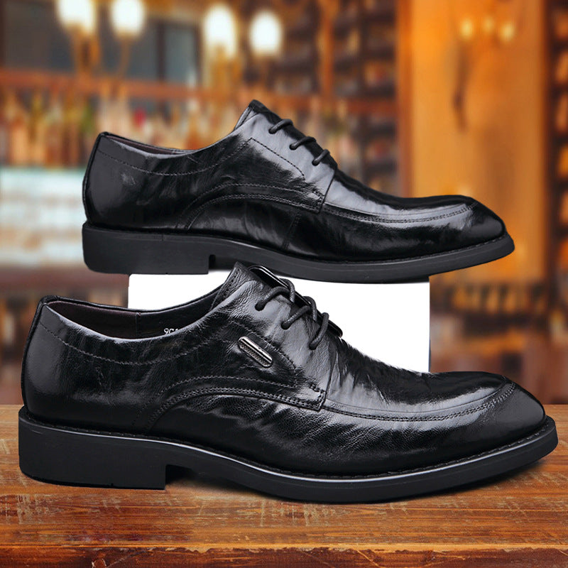 Men's Sheepskin British Breathable Derby Formal Leather Shoes