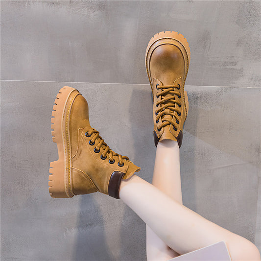 Women's Rub Colored Martin Bumblebee Muffin Bottom Boots