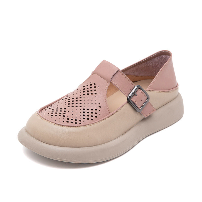 Women's & Men's Hollow Out Summer Thick Bottom Retro Men's Shoes