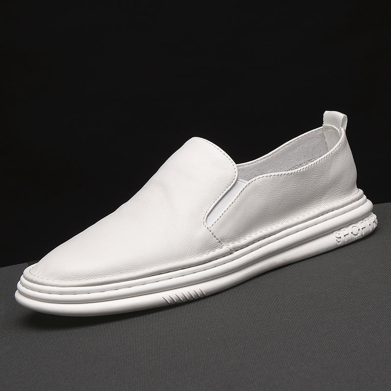 Men's One Pedal Breathable Korean Lazy White Loafers