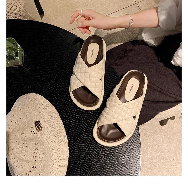 Women's Grape Mom Summer Soft Glutinous Rhombus Sandals