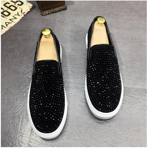 Men's Summer Rhinestone Korean Style British Fashion Canvas Shoes
