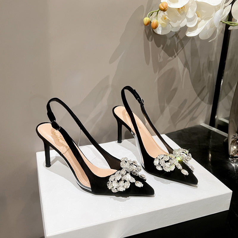 Stiletto Pointed Toe Cap Back Empty Heels