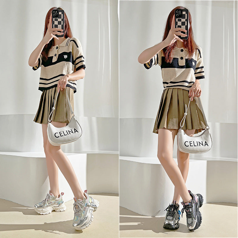 Women's Sequined Dad Genuine Mesh Surface Comfortable Sneakers