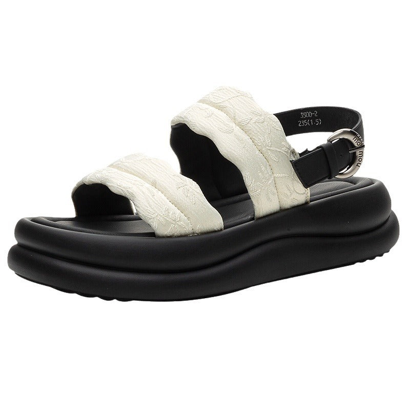 Women's Style Embroidery Platform Summer Roman Soft Bottom Sandals