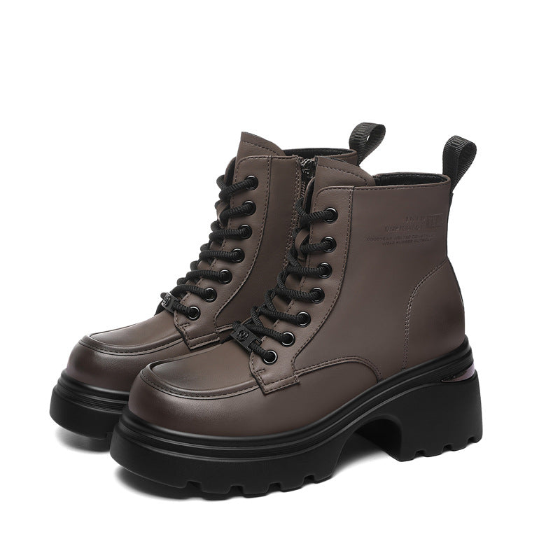 Women's Thick-soled Small High Height Increasing Insole Boots