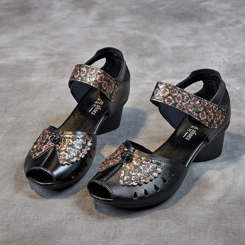 Women's Summer Outer Wear First Layer Cowhide Sandals