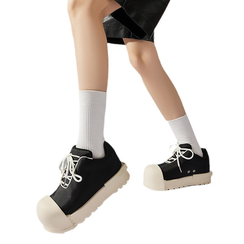 Women's Niche Platform Super Popular Round Toe Sneakers