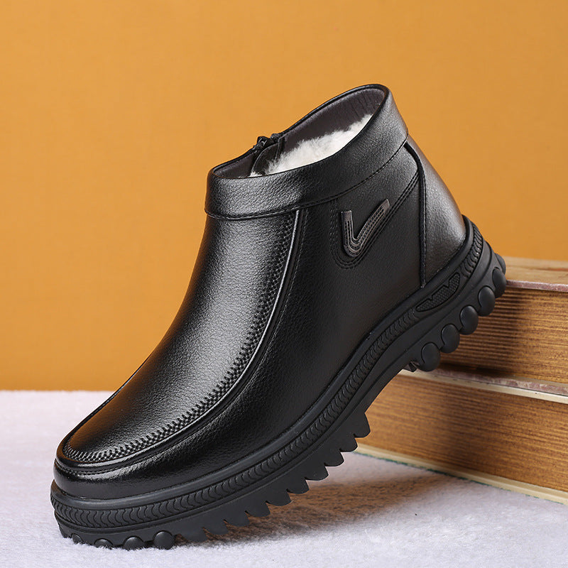 Men's Large Cotton Winter Warm Breathable Genuine Men's Shoes