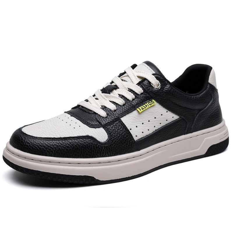Men's Top Layer Cowhide Breathable Spring Board Trendy Men's Casual Leather Shoes